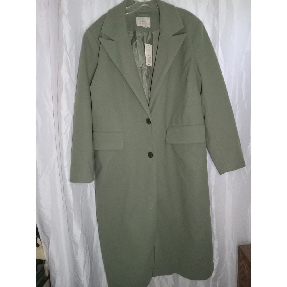 Women's Faux Wool Topcoat - a New Day™ Olive XX-Large